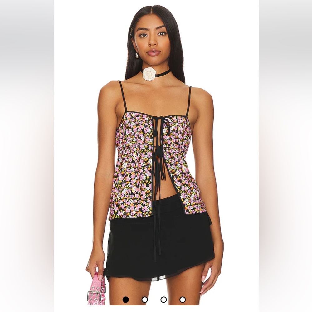 REVOLVE Black Floral Tie Tank